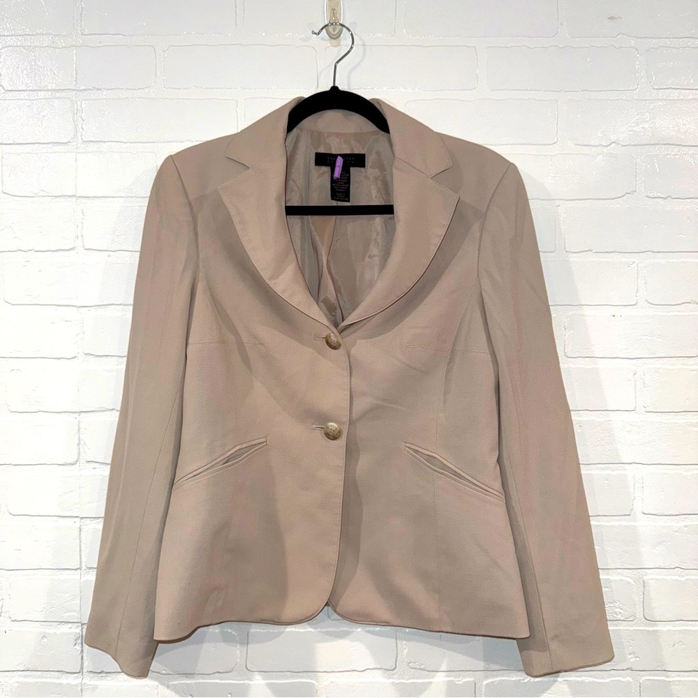 The Limited Stretch Tan Button-Up Blazer